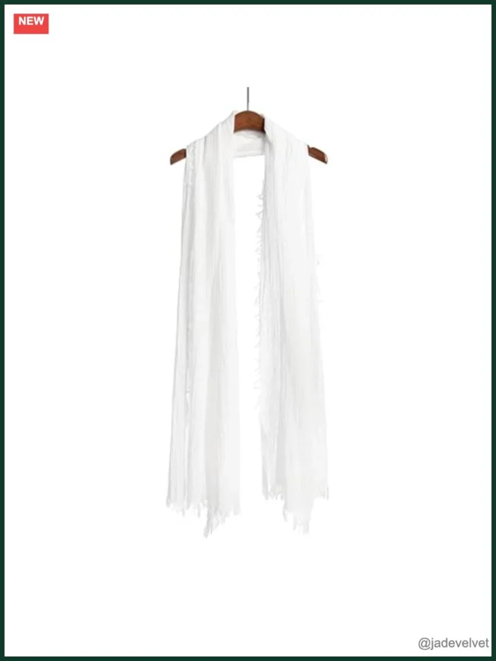 100% Cotton Frayed Edge Fashion Scarf Lightweight Wrap